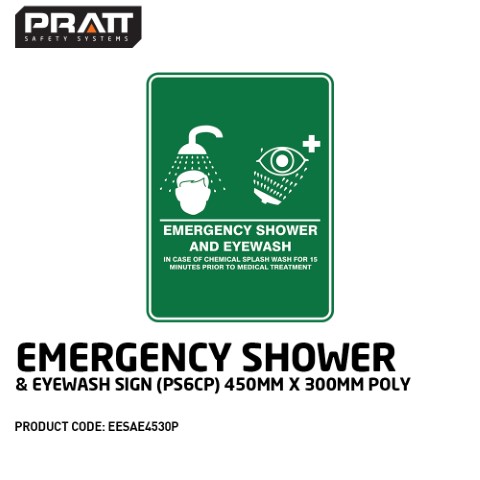 PRATT EMERGENCY SHOWER & EYE WASH PIC (PS6CP) 450 X 300 POLY